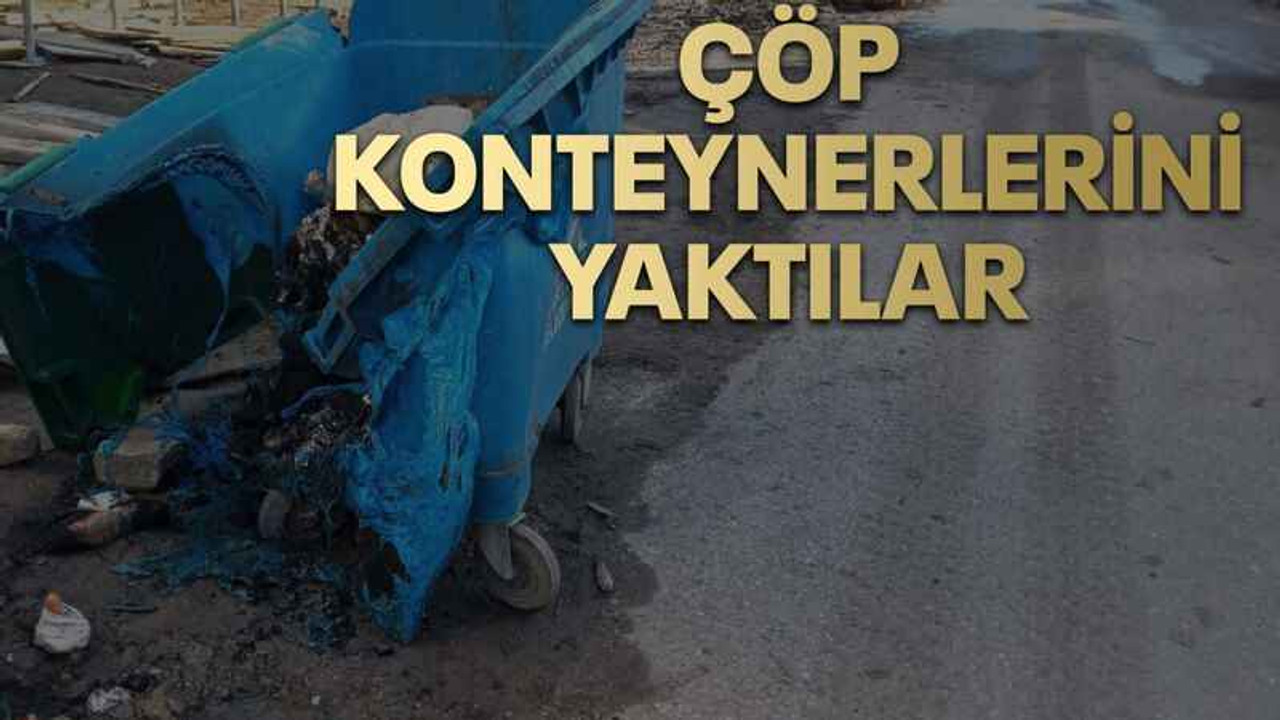 Çöp konteynerlerini yaktılar